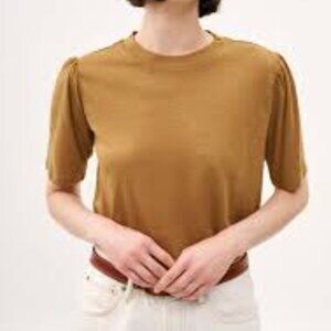 Elegant Tan Short Sleeve Women's Top